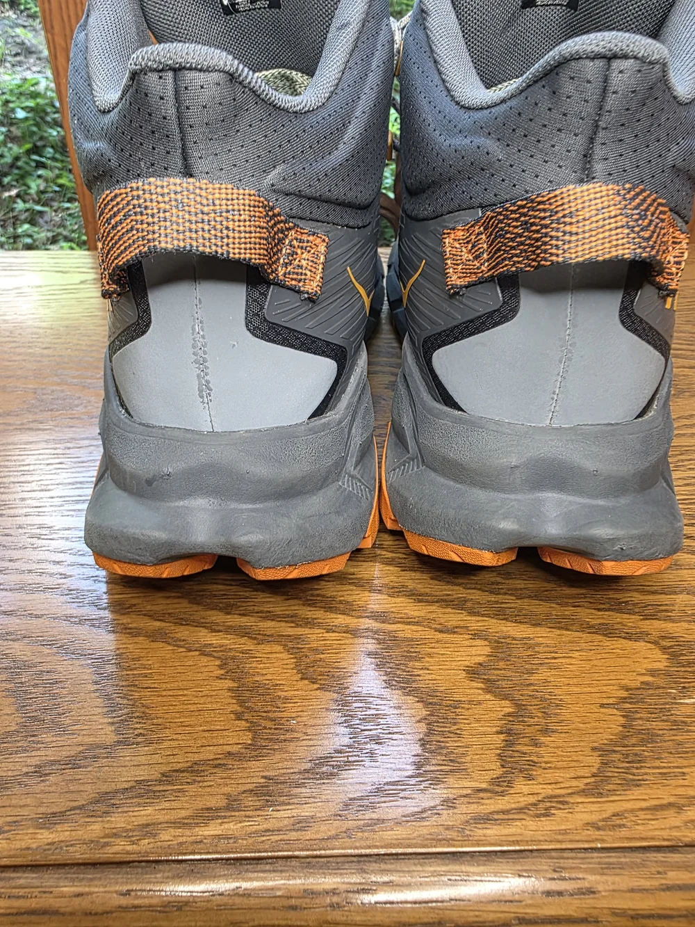 Hoka Men's Gray and Orange Trail Boots Sz 10